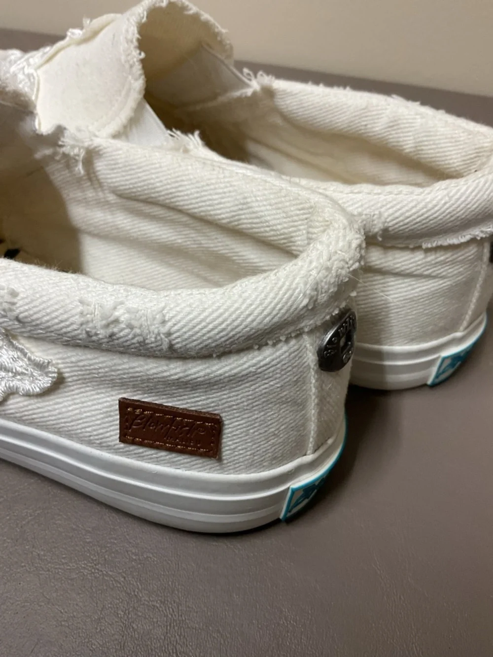 Blowfish White Slip-On Sneakers with Floral Lace Applique - Picture 2 of 7